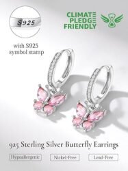 SILVERCUTE 925 Sterling Silver Butterfly Earrings - Image 5